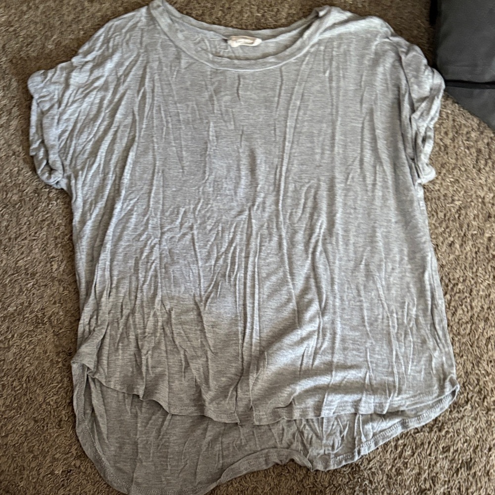 Society Light Gray Short Sleeve Top